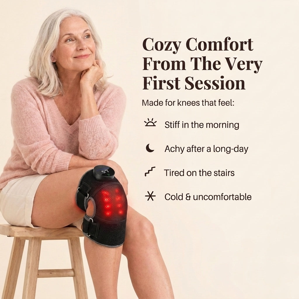 Cozy comfort from the very first session: made for knees that feel stiff, achy, tired or cold