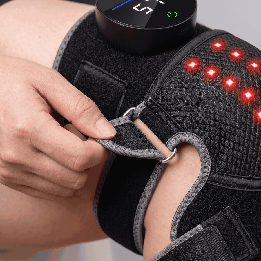 Adjusting the soft strap of the Bellrose knee wrap